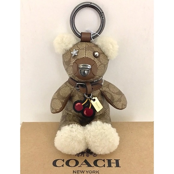 Coach Keychain Limited Cherry Teddy Bear Bag Charm - Picture 3 of 8